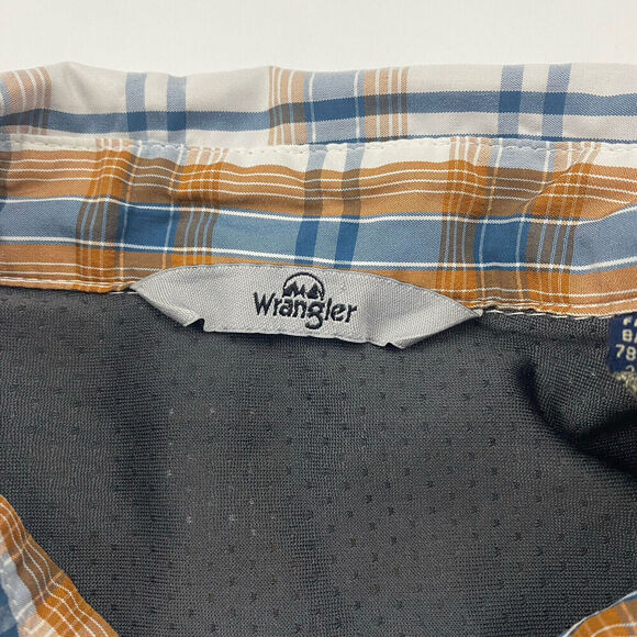 Wrangler Outdoors Multicolor Plaid Button Up Shirt L/S Size XL Polyester Nylon - Picture 8 of 11